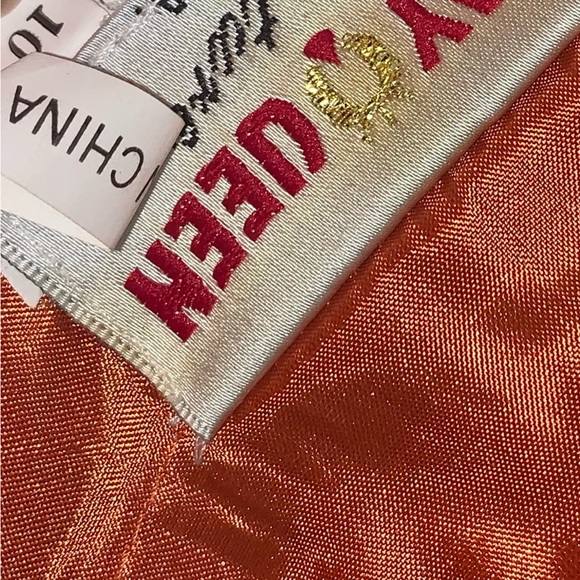 May Queen orange strapless formal elegant dress. - Picture 4 of 5